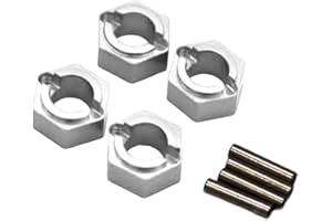 Ａｌｍｅｎｃｌａ 1/24 Fcx24 1/24 RCクローラーカー用4x六角ハブアダプター合金スペアパーツ拡張RCホイールスペーサーホイール六角アダプターRC六角ハブ, 銀