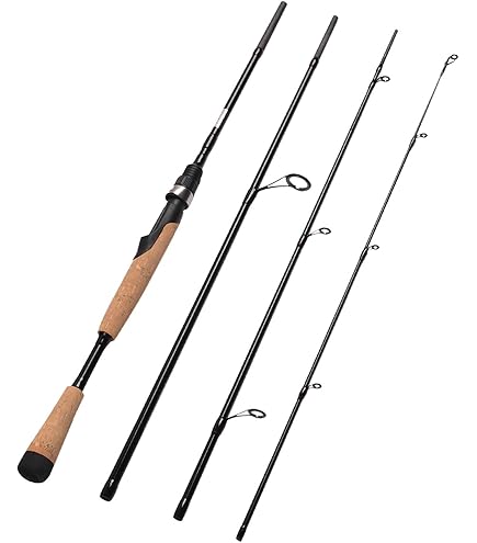 Fiblink 4 Pieces Travel Casting Rod Graphite Baitcasting Fishing Rod Portable Fishing Rod Baitcaster (6'6'' Medium) Sports, Fitness & Outdoors