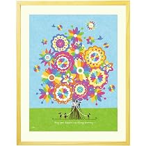 Amazon.co.jp: 絵画 インテリア ブーケ 花 「幸せの花束(虹色)」 玄関