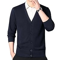 Amazon | [OKJCON] カーディガン メンズ ニット 秋 Vネック 無地