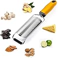 Citrus Zester Cheese Grater Multipurpose, Professional Stainless Steel Razor-Sharp Blade with Protective Cover, Parmesan Chee