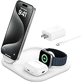 Belkin Qi2 3-in-1 Qi2 折りたたみ式充電パッド Qi2公式認証/MagSafe対応 iPhone 16/15/14/13/12/Qi2対応スマートフォン(最大15W高速充電) AirPods/ワイヤレス充電対応イヤホン(5W充電)