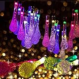 IFLYINGソーラー　ストリングライト　20LED　水滴型ライト 8モード　アウトドアライト　ガーデンライト　庭　家庭　クリスマスツリー　パーティー　飾り　4.8ｍ (混合色)