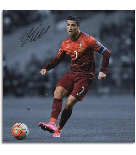 クリスティアーノ・ロナウド サイン入り写真 8x12インチ Amazon.co.jp: サイン入り 12x8 ブラック サッカー Lional Messi