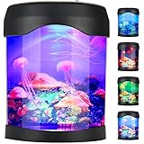 卓上ミニ水族館 卓上アクアリウム LEDクラゲミニ水槽 3匹クラゲあり プレゼント 雰囲気作り バッテリー/USB スタンドタイプ オートパワーオフ機能 カラフル ロマンチック 部屋装飾・プレゼント・オフィス置物・子供・大人に向け 卓上水族館・景品