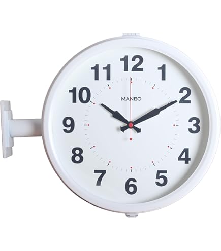 Amazon.co.jp: 両面掛け時計 manbo 両面掛時計－直径30CM ダブル