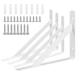 ANDCHI 棚受け 金具 L字型 4本セット 壁掛け 棚うけ 金具 アングルブラケット L型棚受け金具 壁掛け吊り棚 ブラケット ビス付き 250mm*160mm*16mm ホワイト