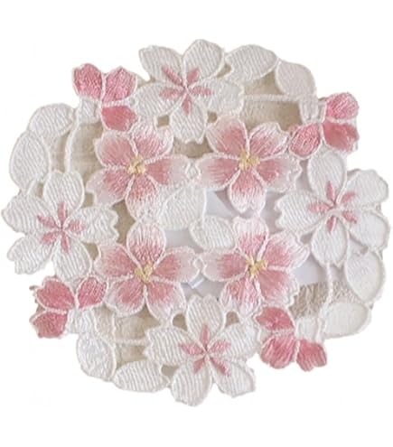 Amazon｜高級コード刺繍 コースター 花瓶敷き マイガーデン ブルー