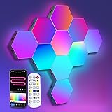 LED Hexagon Lights, Smart Home LED Wall Lights Work with Alexa Google Assistant,RGBIC Gaming Lights for Gaming Setup, Voice, 