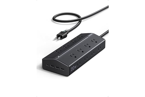 【Amazon.co.jp限定】UGREEN 20台同時充電 16個AC口 差し込み口4面 プラグ干渉なし PD20W 据え置き型電源タップT620 | （1.5M ブラック）USB-C*1＆USB-A*3／配線整理／一括集中スイッチ／省電／斜めデザイン／両側で並べても同時利用可能／接地3PIN ACアダプター挿入可能／合計1500W／PSE基準適合／iPhone18 17シリーズ