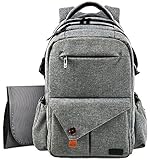 Hap Timマザーズバッグ リュック 大容量 防水多機能 ベビーバッグ ママのバックパック　旅行(5284gray)