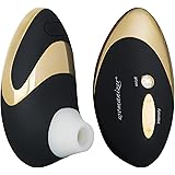 Womanizer ウーマナイザー W500 12種吸引モード 暗闇での照明効果 2年間の保証 完全防水 ナイトライト クリトリスバイブ G-スポットオーガズムクリトリスマッサージ (Black/Gold)