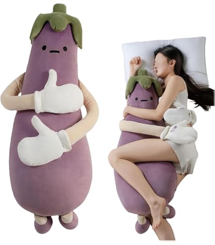 Amazon.co.jp: 抱きまくら睡眠促進ナス型抱き枕 寝かしつけ 添い寝哄ぐ
