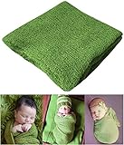 Bassion新生児写真小道具新生児ラップ赤ちゃん小道具写真Blanket カラー: グリーン