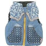 【H27年秋冬物】 CHILD CHAMP(チャイルド チャンプ) ダンガリー裏格子フリースバンダナ切替リバーシブル中綿ベスト 80cm/BL NO.C-86153607