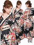 (ジークィーン) G-QUEEN 9294サテン花魁さくらん和柄帯リボンSetぉ着物ロングドレス