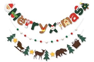 クリスマスガーランド フェルト クリスマス 飾り付け 吊り下げ クリスマスパーティー装飾 壁/窓/天井/リビングのデコレーション 雑貨 メリークリスマスバナー Christmas decorations クリスマスツリー飾り オーナメント イベントグ