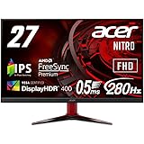 Acer Nitro ゲーミングモニター 27インチ IPS 非光沢 フルHD 0.5ms 240Hz HDMI (280Hz DisplayPort/オーバークロック) AMD FreeSync Premium VESA DisplayHDR 40