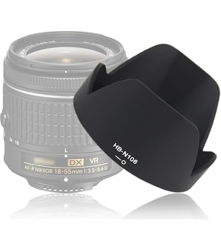 ニコンAF-P DX 18-55mm VR フード・プロテクター付【美品】 Amazon | AF-P DX 18-55mm f / 3.5-5.6GVR用HB-N106レンズフード