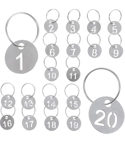 Amazon | 1〜30番番号札 ドア番号タグ, BetterJonny 直径23mm