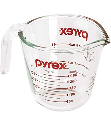 Amazon | Pyrex Prepware 1-Cup Measuring Cup, Clear with Red