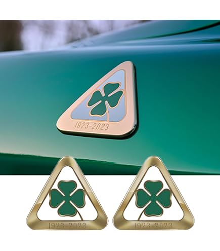 Macchina rossa × ALFA ROMEO 四葉のクローバー灰皿 Amazon.co.jp: 公式ステッカー アルファロメオ 四つ葉のクローバー 2枚