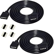 Amazon.co.jp: LitaElek 2個2m LEDテープ延長ケーブル 4ピンRGB LED