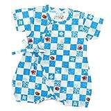 えくぼちゃん(ekubochan) 甚平ミニオール《市松柄》 (ブルー)