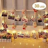 LEDストリングライト 30LED 6m 写真/絵クリップ DIY吊り下げる飾り イルミネーションライト クリスマス/新年/結婚式/誕生日/パーティーなどに最適