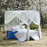 royal-ヨーロピアンスタイルスクエアトップMosquito Net three-door暗号化Thickeningホームダブルベッドプリンセススタイルステンレススチールブラケットベージュ 2.0m