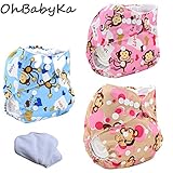 Ohbabyka3点セット おむつカバー+おむつライナー 布おむつ ベビー 布オムツ おむつ 新生児用 新生児用品 サイズ調節可 洗濯可能 漏れしにくい パンツ フリーサイズ 通気性良い 保育園 入園