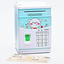 Amazon | 開運ロト ATM型貯金箱 ブルー こども銀行券付き 英語の