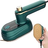 【人気初登場】アイロン 小型 手芸用 ミニアイロン 軽量 コンパクト 180度回転ハンドル 消臭 除菌 脱臭 38w低電力 水漏れ防止 (Green)