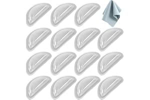 [MOWO] メガネ 鼻パッド 眼鏡鼻パッド 【簡単に滑り止め・強力3M両面テープ】 【専用収納ケース・メガネクロス付き】メガネずれ落ち防止 ノーズパッド 眼鏡 鼻あて シリコン製 メガネ跡軽減 軽量 粘着式 15セット計30個