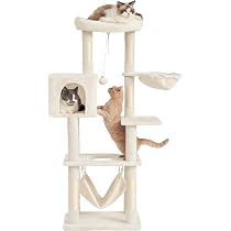 Amazon.co.jp: AIFY キャットタワー 大型猫用 多頭飼い 省スペース