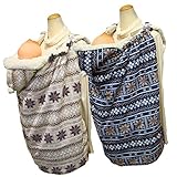 エルゴ対応　クロスプラス　授乳兼用 ダニットソーフリース雪柄アルミ蒸着シート使用　3WAY ワンタッチケープ 簡易亀甲・(ママコート) (モカ)