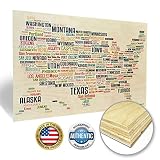 Zendoriアート' USAマップ'現代壁アート – Made in USA 24 x 16 メーカー型番