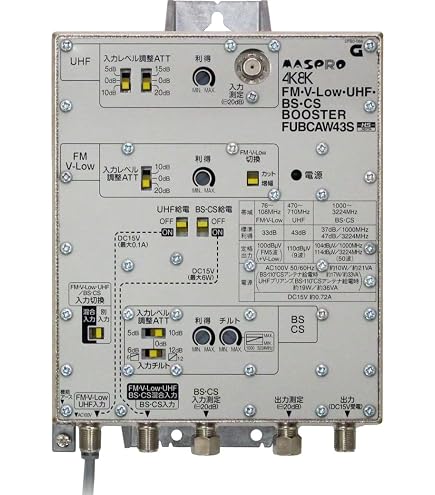Amazon | マスプロ 4K・8K衛星放送(3224MHz)対応 共同受信用 BL型 FM 