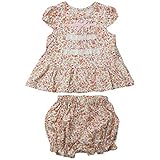 《H28年秋冬物》(日本製) Pample Mousse(パンプルムース) 細コール天小花柄ミルキースーツ 80cm/IV NO.DP-63403