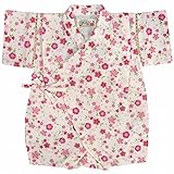 甚平 ロンパース ベビー 桜柄 女の子 じんべい 日本製生地 ホワイト 80