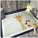 ベビーマット　プレイマット　テントマット　かわいい　すべりどめ　人気 (キリン)