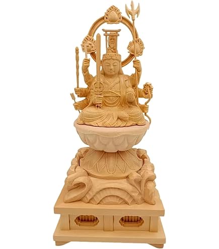 Amazon｜木彫り仏像【宇賀八臂弁財天（弁才天）】 柘植 ツゲ 金泥仕様