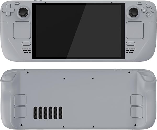eXtremeRate steam deck oledハンドヘルドコンソール用交換ハウジングシェルとボタンフルセット、steam deck oledコンソール対応カスタムDIYフェイスプレートバックプレートトラックパッドケース-コンソールは含まれていません【グレー】 - 1