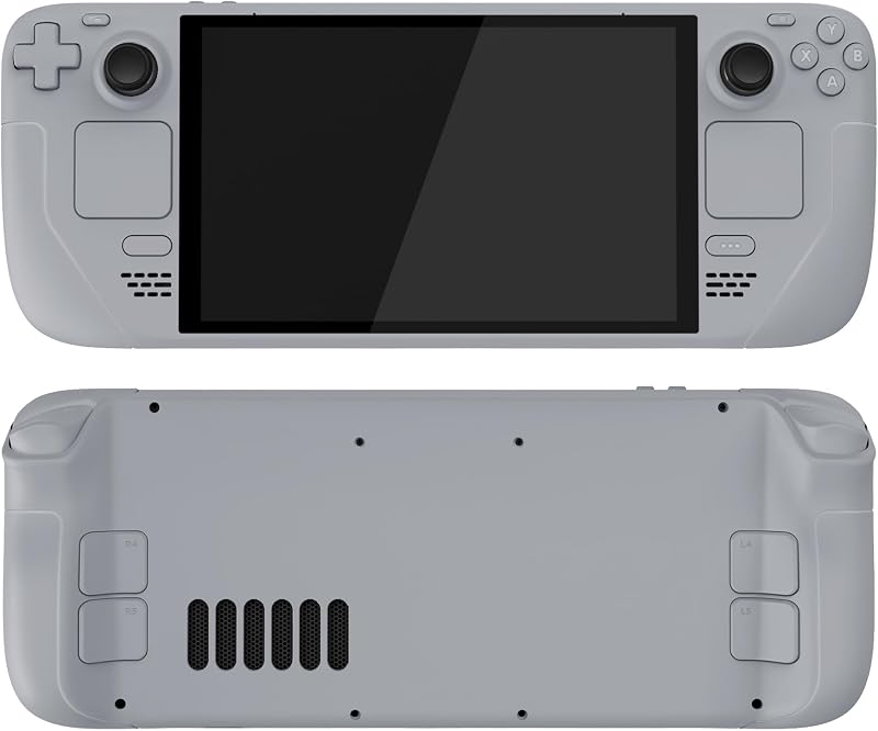 eXtremeRate steam deck oledハンドヘルドコンソール用交換ハウジングシェルとボタンフルセット、steam deck oledコンソール対応カスタムDIYフェイスプレートバックプレートトラックパッドケース-コンソールは含まれていません【グレー】