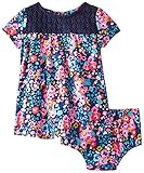Hartstringsベビー女の子花柄プリントとかぎ針編みニットドレスとパンティーセット カラー: ピンク