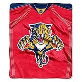 NHLフロリダ州パンサーズJersey Plush Raschel Throw、50 " x 60インチ、ブルー