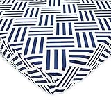 TL Care 100% Cotton Percale Fitted Crib Sheet, Navy Parquet, 28 x 52 by TL Care