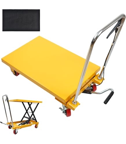 Amazon.co.jp: 油圧式昇降台車 150kg 固定式ハンドル テーブルリフト 
