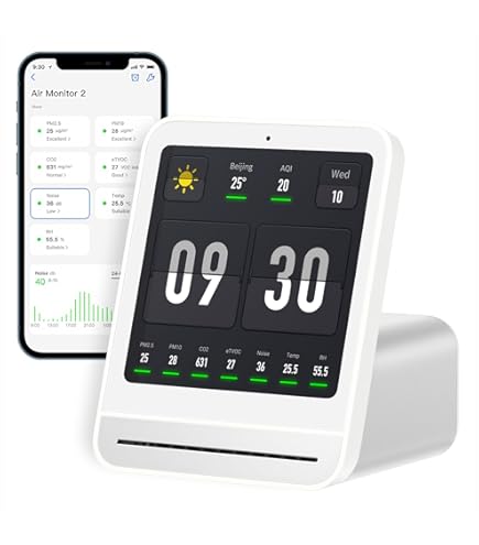 Temtop M10 空気質モニター 室内空気質テスター AQI PM2.5 VOCs ホルムアルデヒド検出器 家庭用空気試験用 米国認定エアセンサー Amazon | Temtop M10 空気質モニター 室内空気質テスター AQI PM2.5