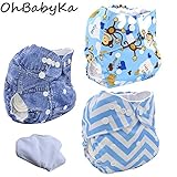 Ohbabyka3点セット おむつカバー+おむつライナー 布おむつ ベビー 布オムツ おむつ 新生児用 新生児用品 サイズ調節可 洗濯可能 漏れしにくい パンツ フリーサイズ 通気性良い 保育園 入園